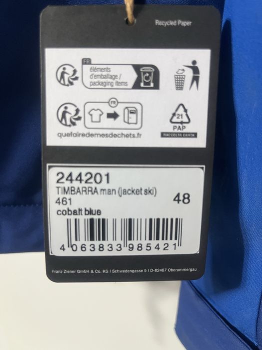 Kurtka narciarska męska ZIENER Timbarra cobalt blue 48