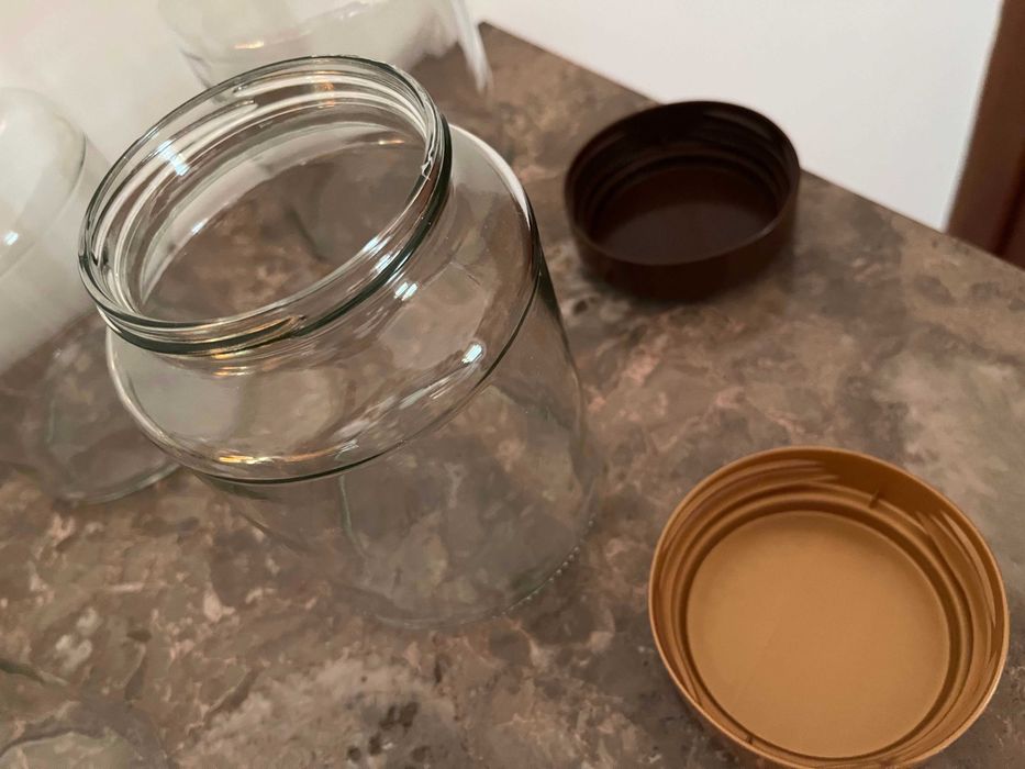 Conjunto de 5 frascos de vidro