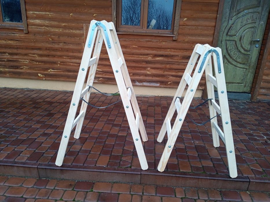 Деревянная двохстороння стремянка-ходуля,ходулі малярні для рештування