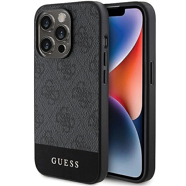 Etui Guess 4g Stripe Collection na iPhone 15 Pro - szare