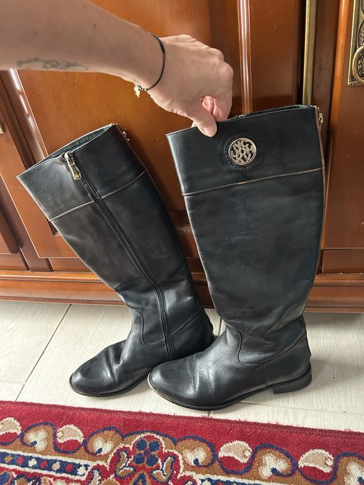 Kozaki czarne skóra roz.38