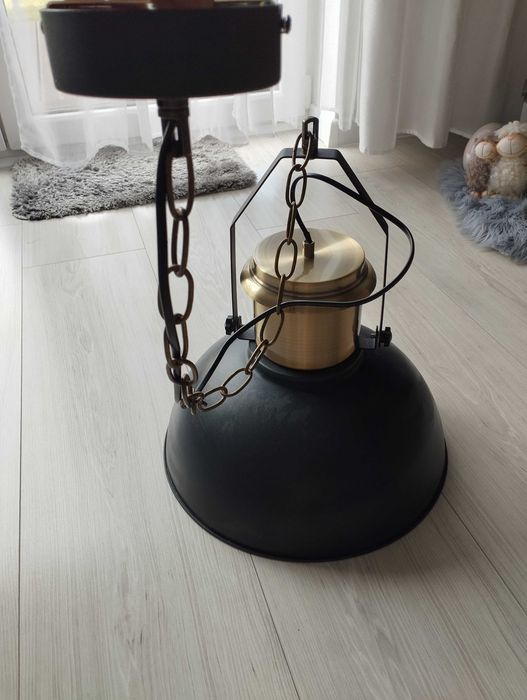Lampa sufitowa, żyrandol, metalowa, industrial, Glamour, retro