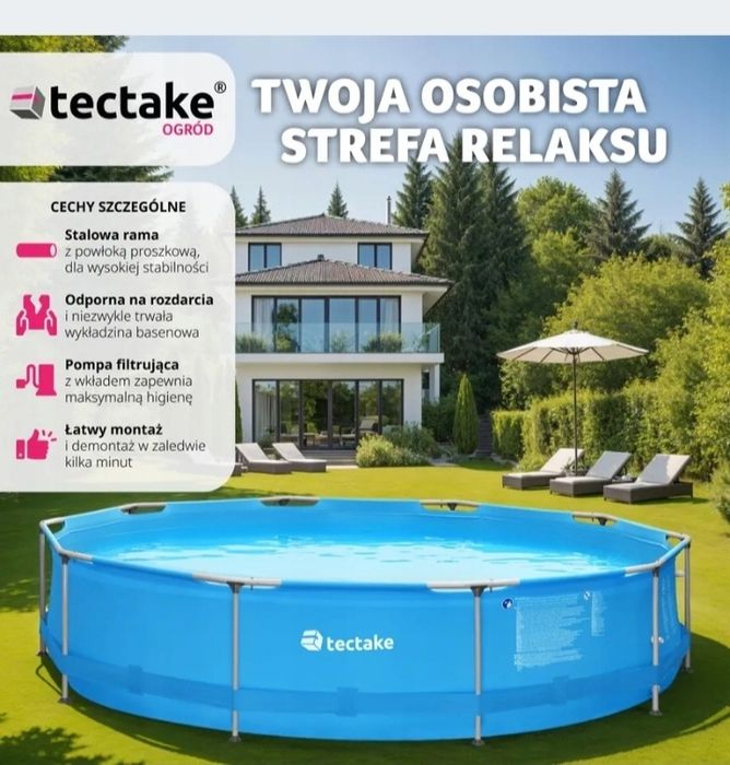 Basen okrągły stelażowy ogrodowy z pompą