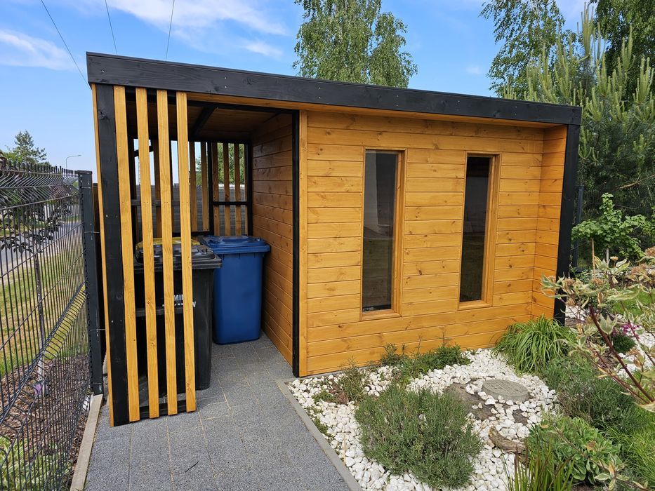 Nowoczesny Domek Narzędziowy z drewutnią / wiatą  WORKER II PLUS  2x4