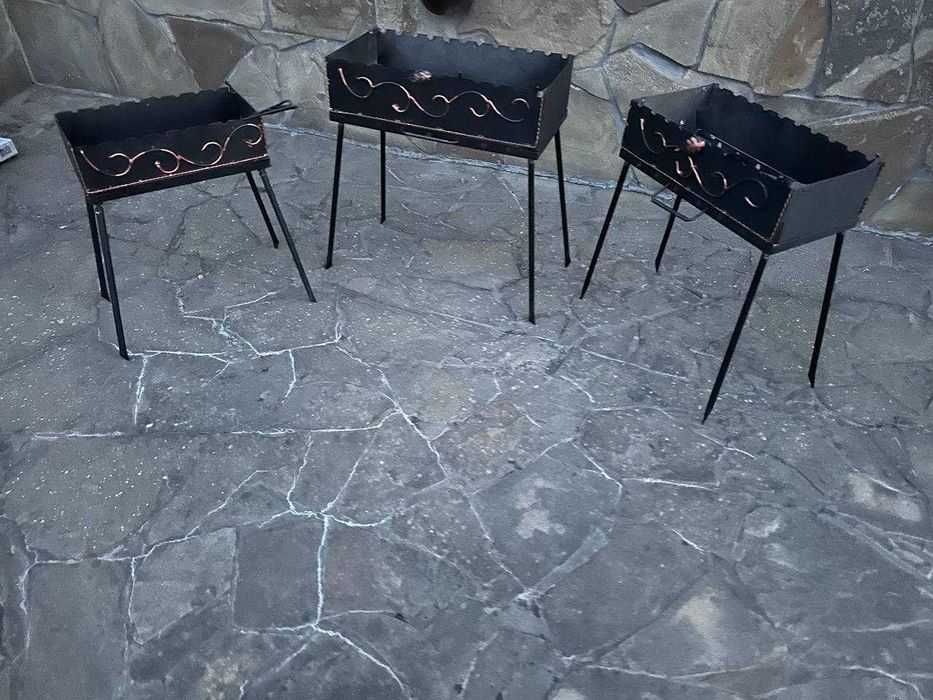 Кований мангал складаний на 6◾️8◾️10◾️12шампурів +чохол совок кочерга