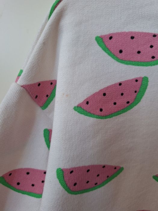 Bluza Zara 110 biała różowa arbuzy