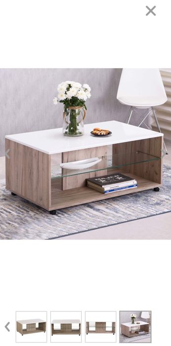 Mesa sala apoio mt bonita lacada  cor branco brilhante lacada