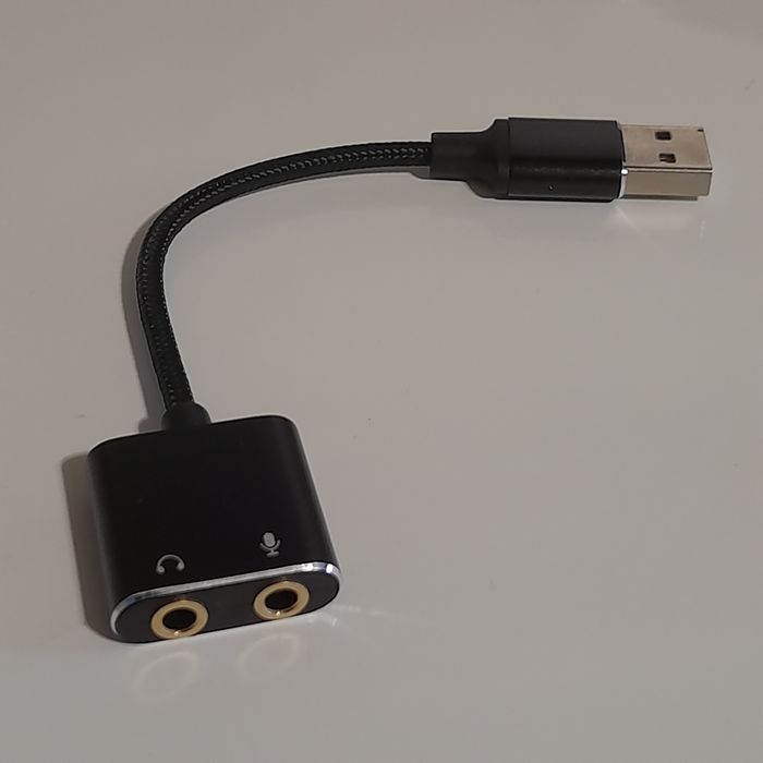 Переходник для наушников Аудио адаптер USB на 2 гнезда 3.5мм