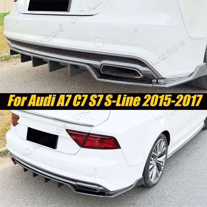 Диффузор Audi A7 C7 накладка на задний бампер Ауди А7 Ц7 юбка бампера сплитер элерон ауді