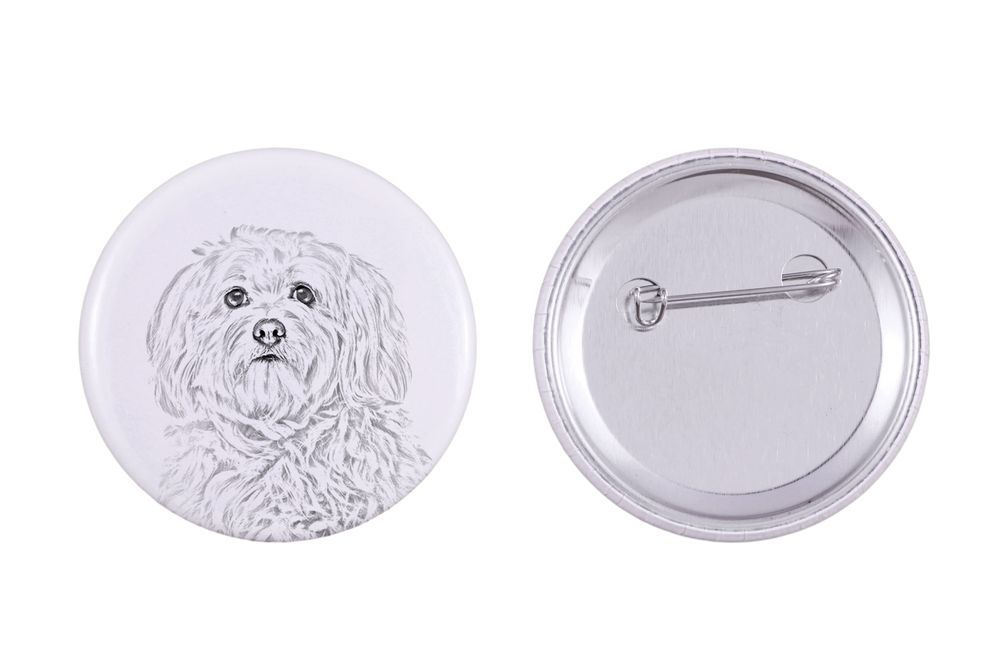 Hawańczyk przypinka z psem duża Art-Dog