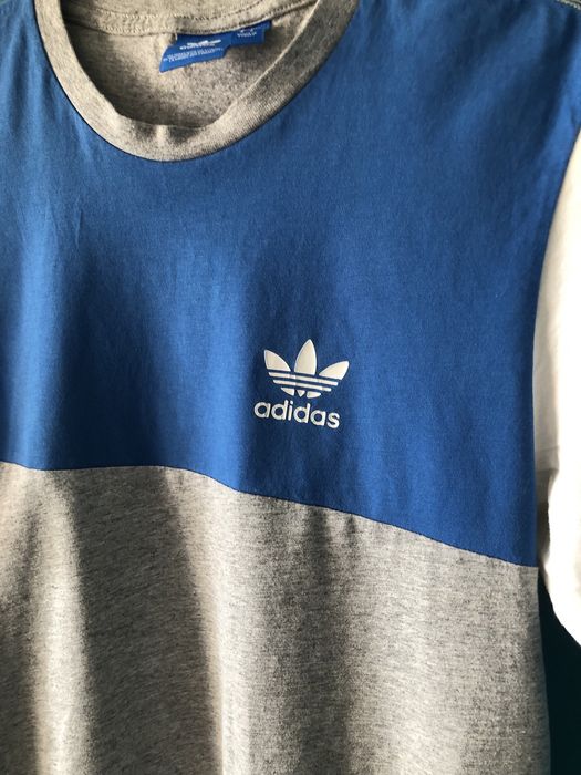 Koszulka t-shirt niebieski szary biały adidas