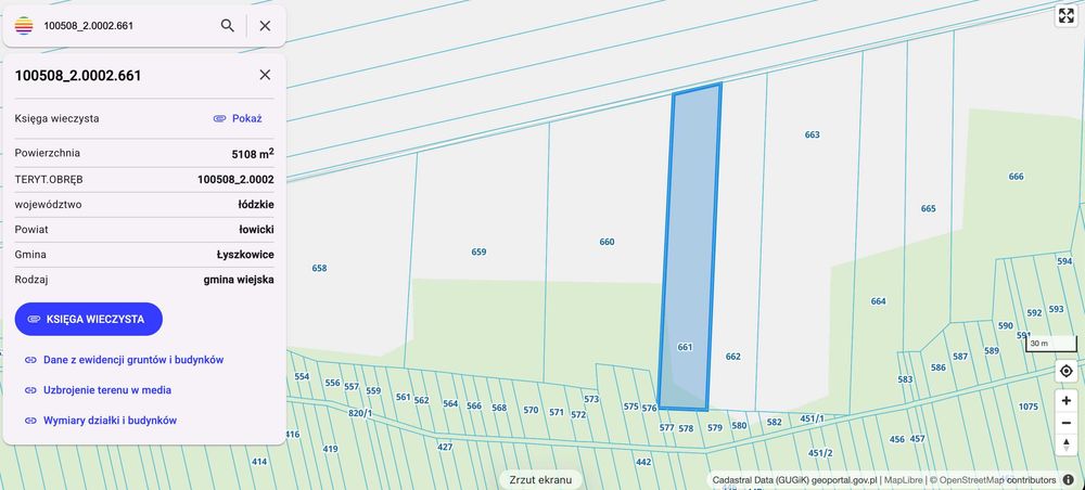Na sprzedaż grunt rolny o powierzchni 1,20 ha