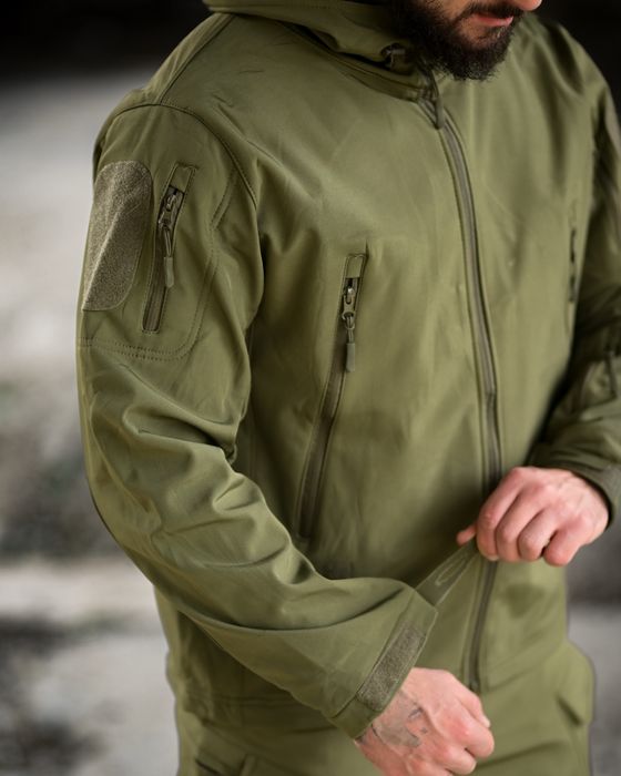 Демісезонний тактичний костюм софтшел TIGER олива Куртка штант