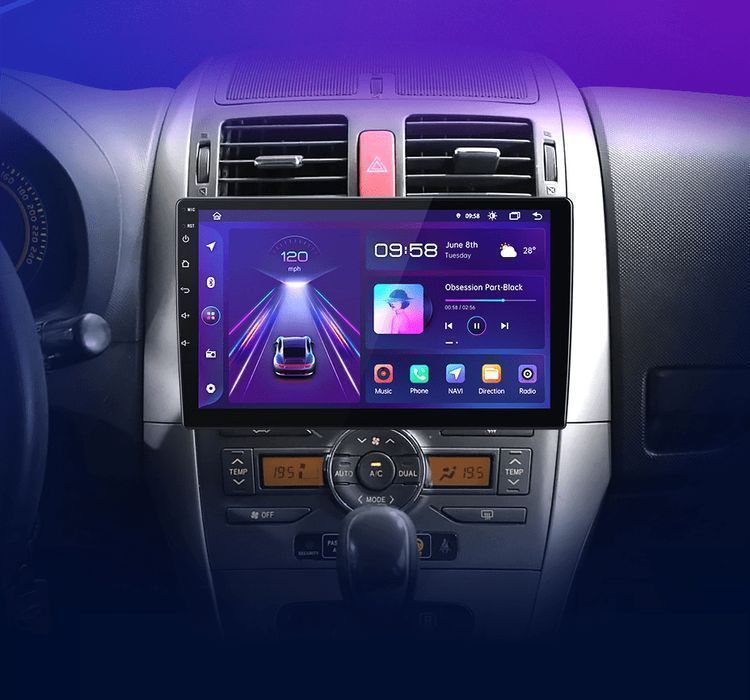 Toyota Auris E150 – Radio Android 15 9" CarPlay Android Auto 2GB/32GB GPS Nawigacja Stacja Multimedialna WiFi Bluetooth PL