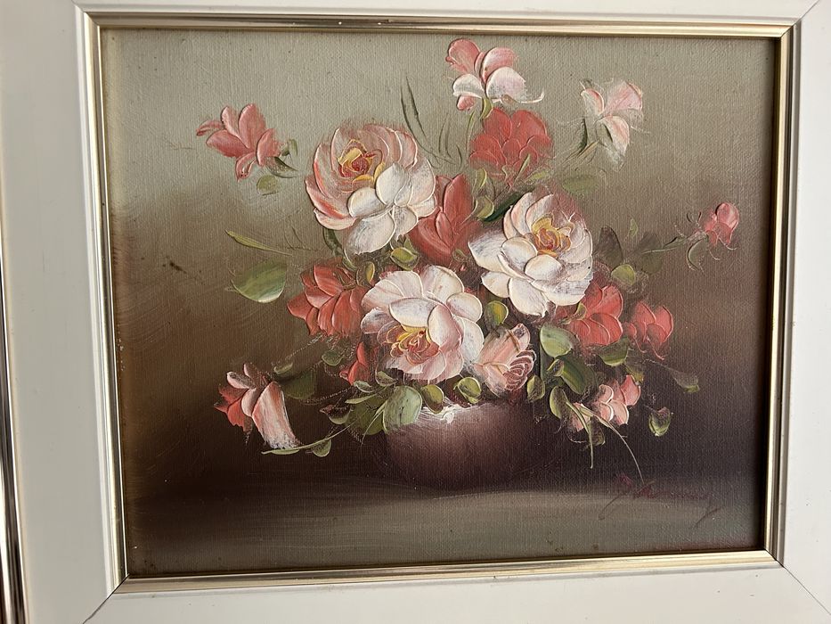 Conjunto de 2 quadros florais A. Pierre