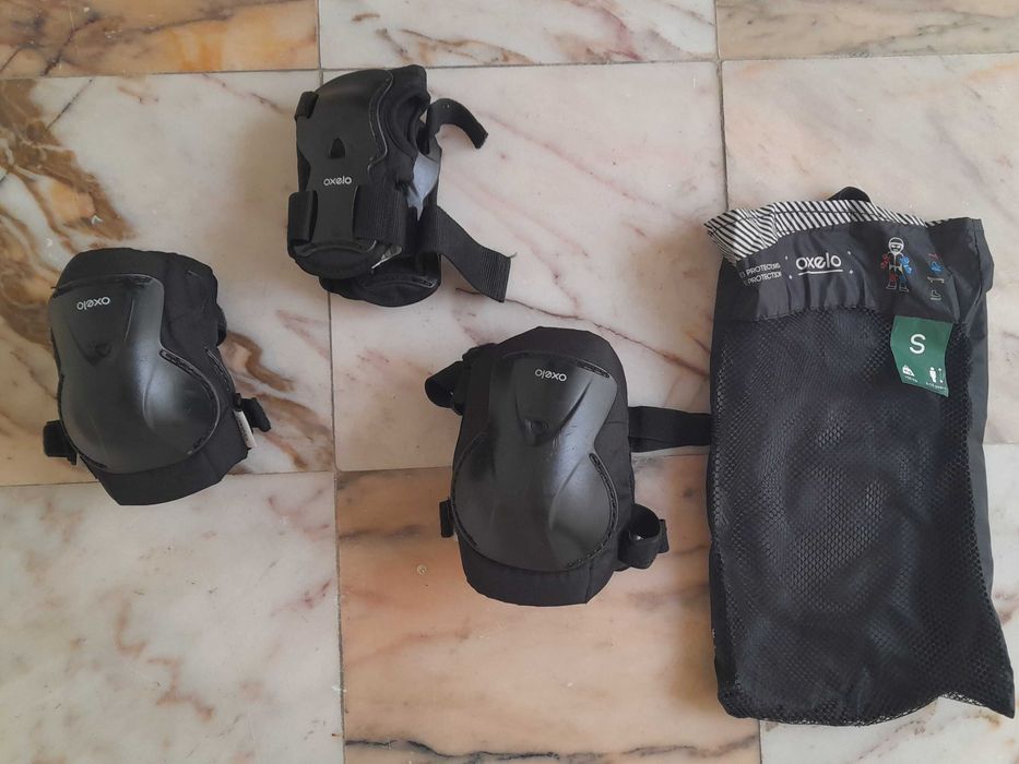 Patins +saco transporte+ protecções + capacetes - tam 34- 36 ajustável