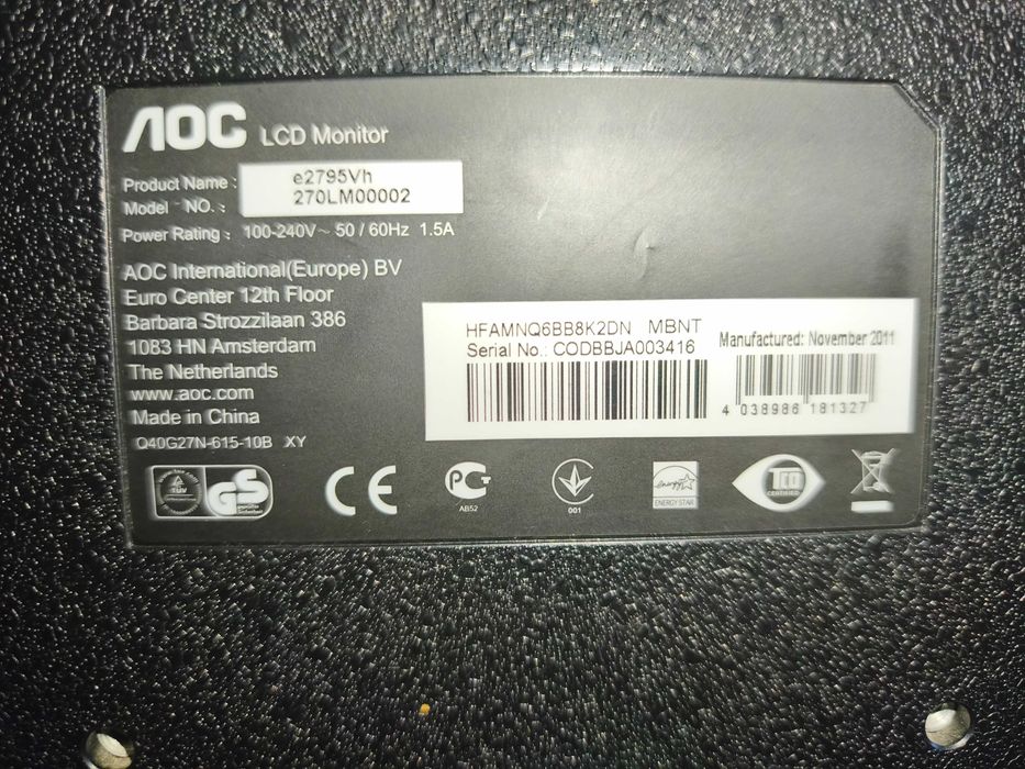 Продам Монітор 27" AOC E2795VH Black 1920x1080 (є нюанси в роботі)