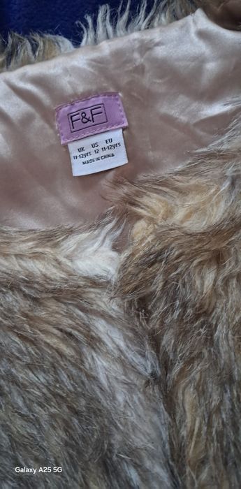 Kamizelka bezrękawnik futerko F&F 152/158