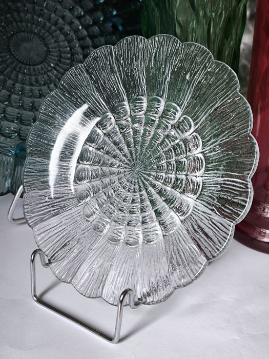 Talerz Cora Ząbkowice piękne stare szkło 16,5 cm