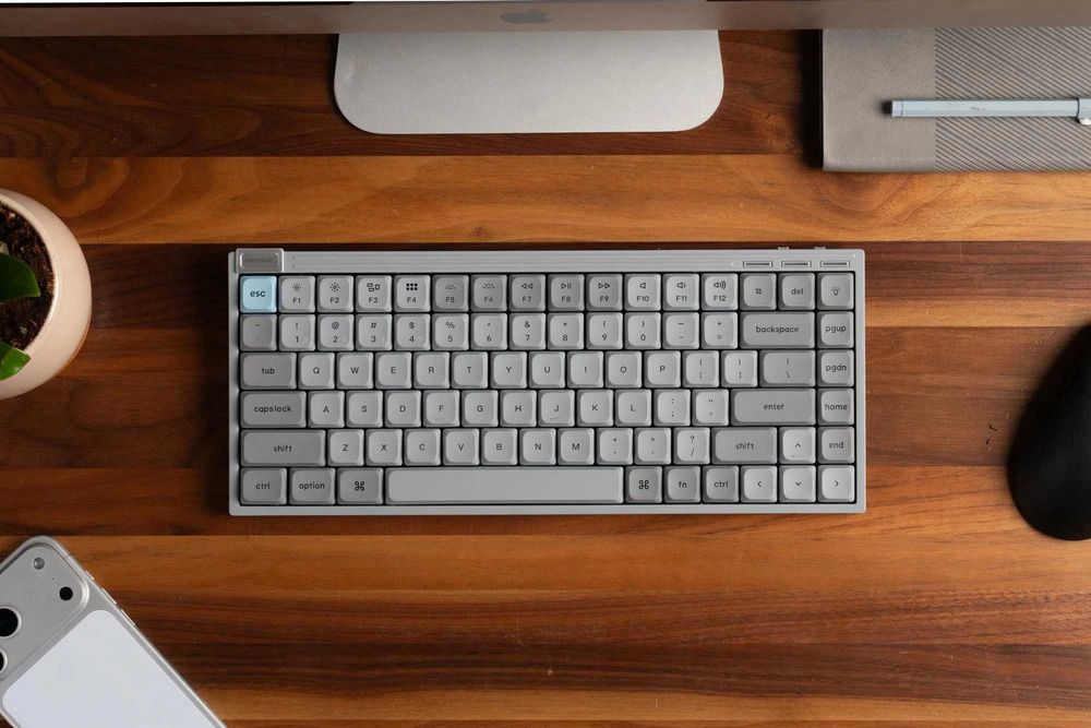 Keychron J9 Ultra 8K Бездротова низькопрофільна механічна клавіатура, Grey,  Red POM Switch
