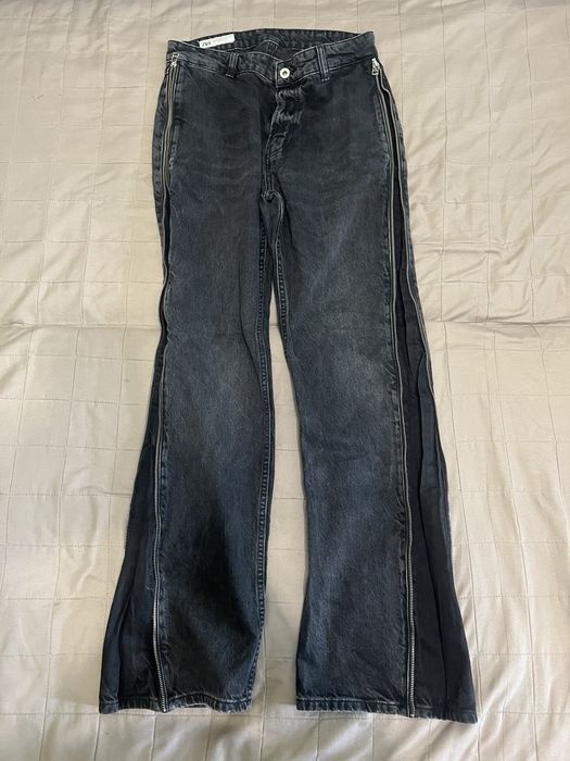 Джинси zara flared zip