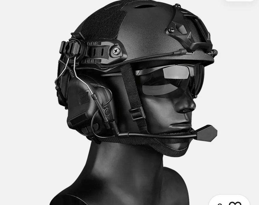 Fones de ouvido táticos militares e conjunto de fones de ouvido com ca