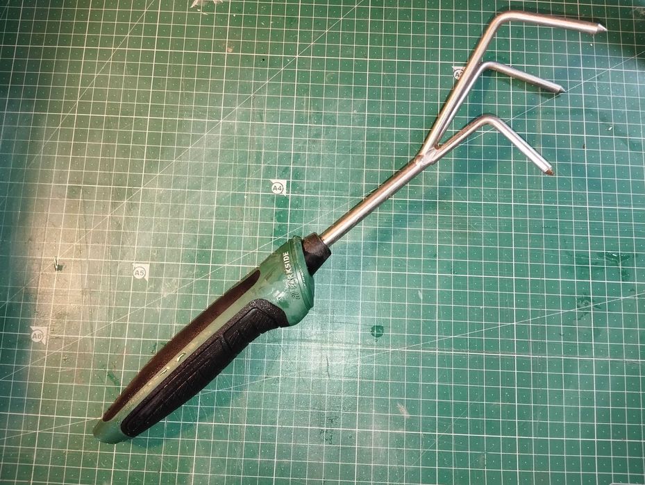 Ancinho 3 Dentes - Aço Inox - Robusto - Boa Pega - Parkside - Lidl - [Pouco Uso]