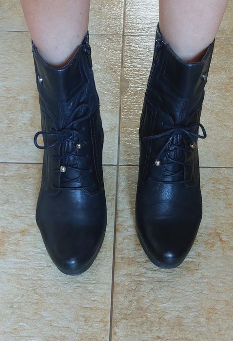Jak nowe skórzane buty jesienno-zimowe, r. 39, wkładka 25,7cm