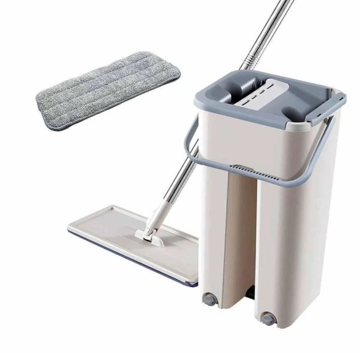 Швабра Scratch Mop з віджимом + відро 4.5 л, 2 насадки в комплекті
