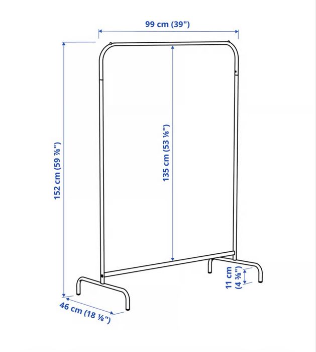 Wieszak wolnostojacy na ubrania ikea mulig 99x152