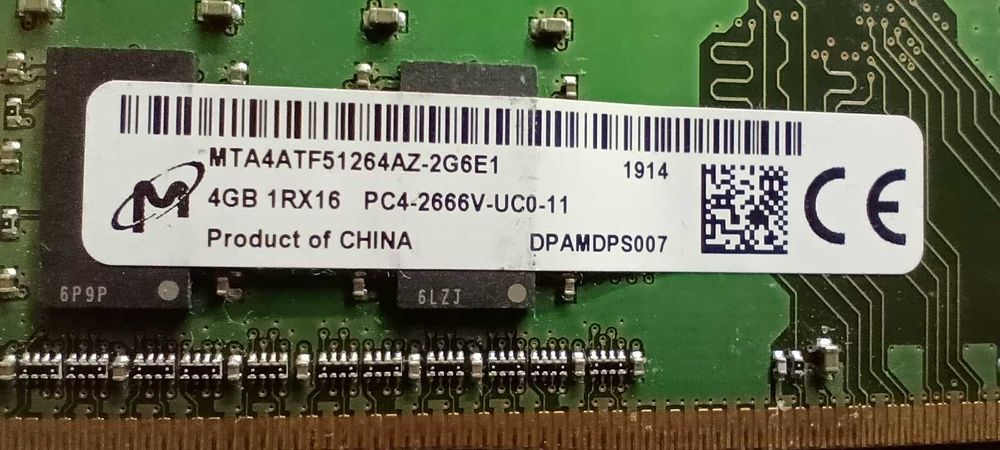 MICRON DDR4 16GB 4x4GB 2666MHz RAM – Sprawne, CPU-Z