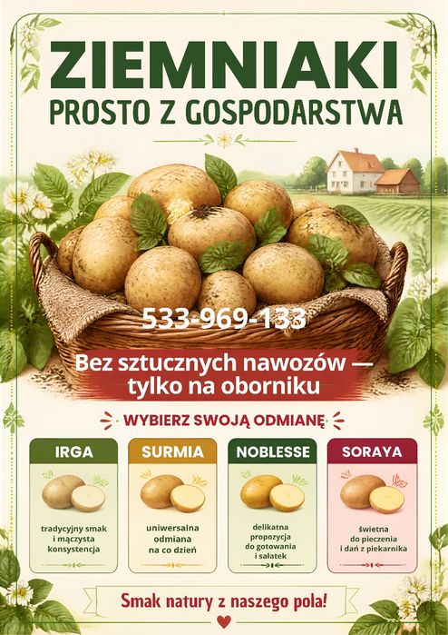 Młode ziemniaki bez sztucznych nawozow