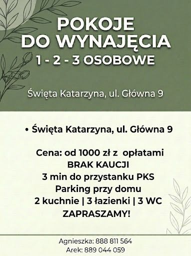 Pokoje do wynajecia Swieta Katarzyna