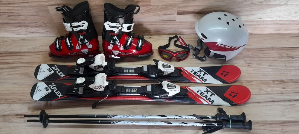 Komplet 90cm TECNOPRO XT Buty 19cm Kask Kijki Gogle
