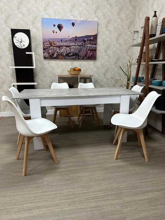 Mesa de jantar extensível com 6 cadeiras - entrega gratuita