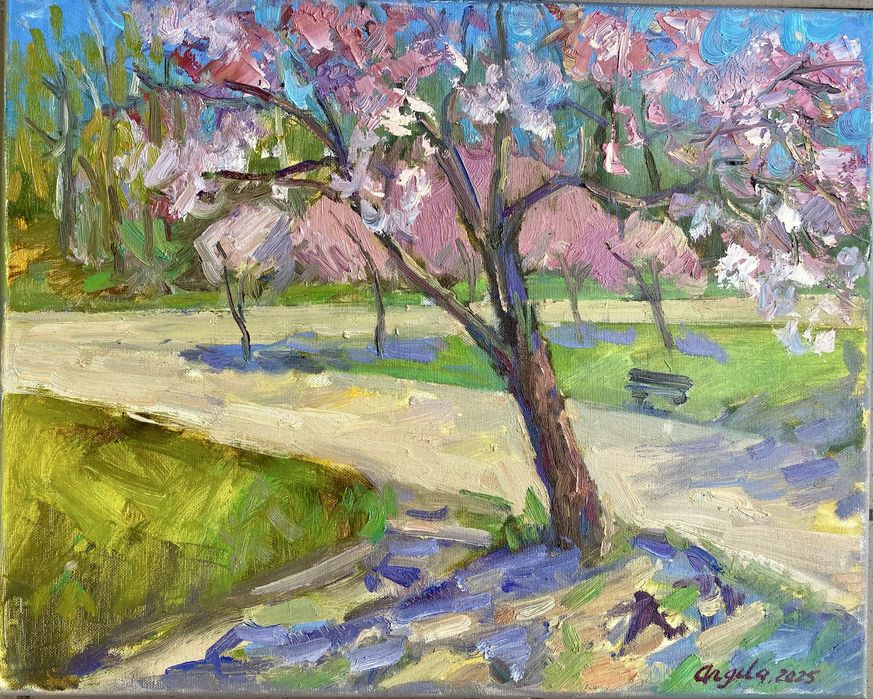 wiosenne pejzaże olejne