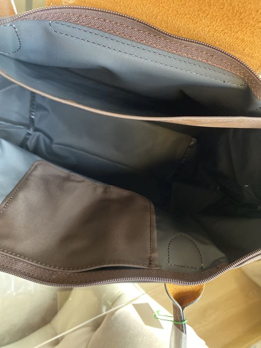 Longchamp Le Pliage Large Tote Bag - Brown Nylon with Leather Handles