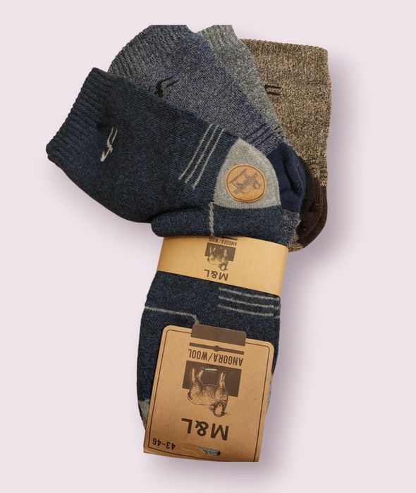 Skarpety męskie wełniane z angory 4 pary 30 zł