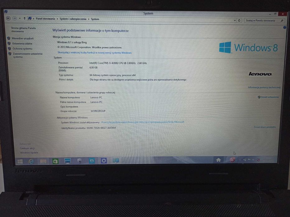 laptop notebook Lenovo 15,6" LED Windows 8,1 Intel Core 4 GB zasilacz