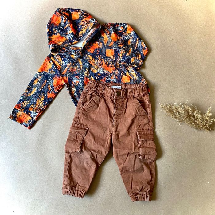 Комплект дитячий Primark для хлопчика 74-80 см, худі та штани карго