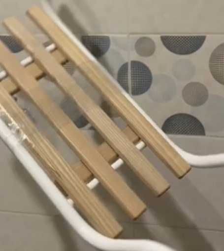 Сидіння для ванни метал натуральне дерево до 120кг