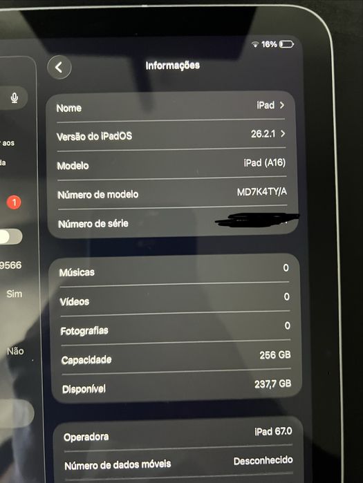 iPad A16 256GB Wifi + Cellular com Apple Pencil USB-C