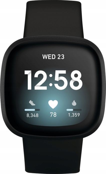outlet smartwatch fitbit versa 3 czarny bluetooth pulsometr krokomierz