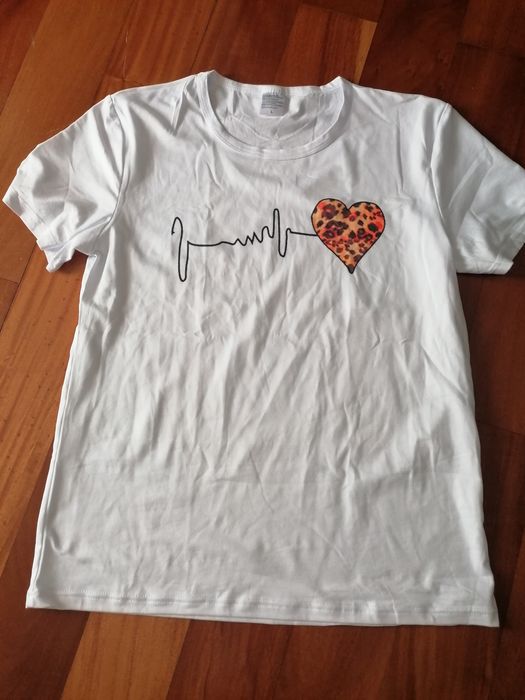 Camisola branca estampada Mulher -Tamanho L
