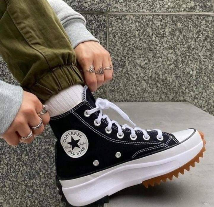 Nowe ALL STAR  czarne wysokie na grubej podeszwie CONVERSE