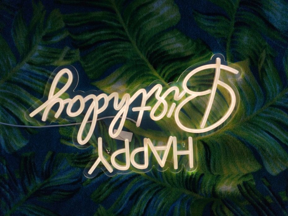 Nowy neon urodzinowy LED happy birthday napis lampa