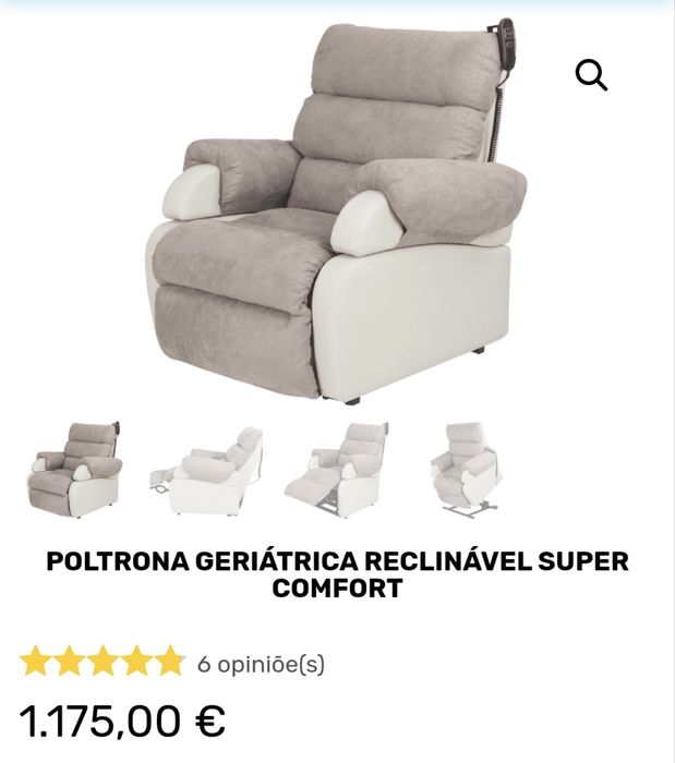 Poltrona reclinavel electrica elevatoria - como nova!