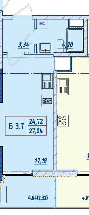 1-комнатная квартира по адресу Куликово поле пл. (площадь 27 м²) - Atlanta.ua - фото 2