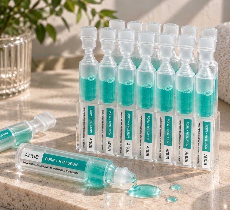 Міні-сироватка Anua PDRN Hyaluronic Acid Capsule 100 Serum 1 мл × 10 шт / PDRN / гіалуронова кислота / зволоження / сяйво / оригінал