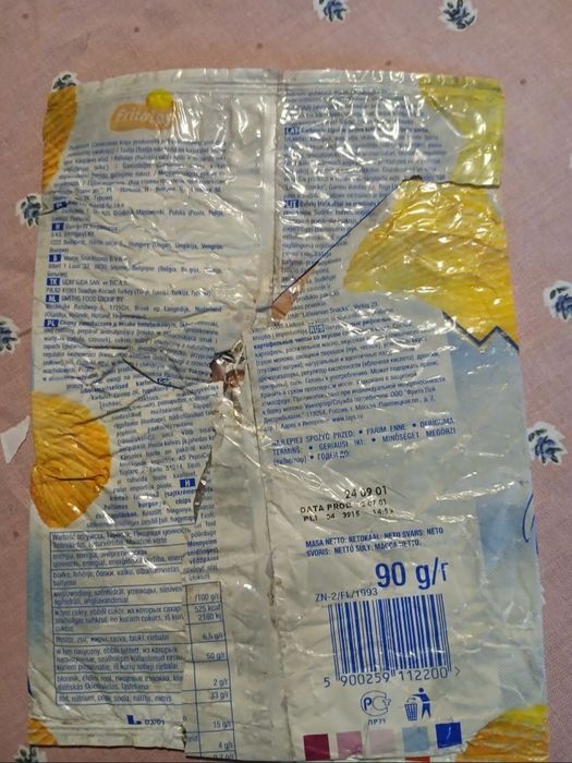Paczka po chipsach lays max 2001 uszkodzona